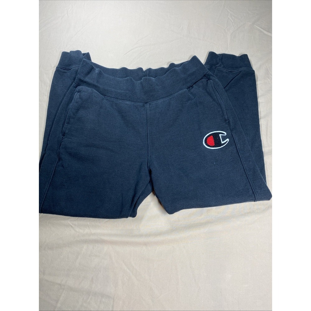 Champion Mens Reverse Weave Big C Logo Jogger Sweatpants Size L Black